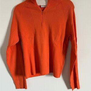 Vintage Polo by Ralph Lauren Orange Quarter-Zip Sweater